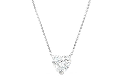 Necklace Platinum Heart Shape Diamond - Diamond Tales Fine Jewelry