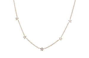 Necklace Social Distance 5 Stars Gold & Diamond - Diamond Tales Fine Jewelry
