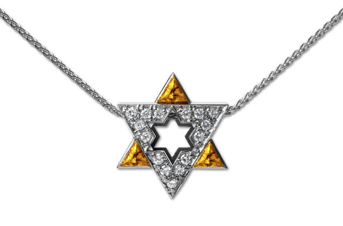 Necklace Star White Gold Yellow Sapphires & Diamond - Diamond Tales Fine Jewelry