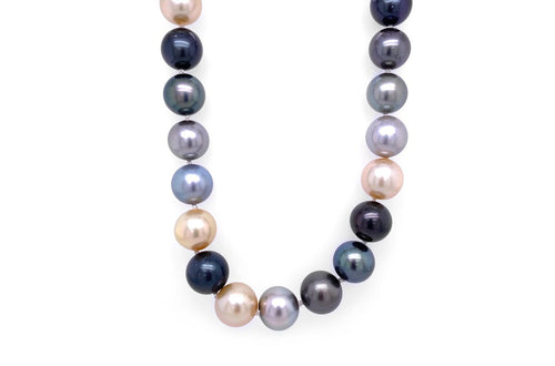 Necklace Tahiti South Sea Pearls & Diamonds Brooch - Diamond Tales Fine Jewelry