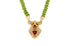 18k gold drop necklace with peridot and mint tourmaline gemstones