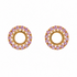 18k gold open flower stud earrings with pink sapphires