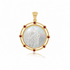 14k gold Our Lady of Mount Carmel medal with mother of pearl and rubies