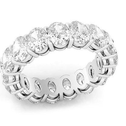 platinum eternity band with oval-cut diamonds totaling 4.54 cts