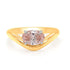 18k yellow gold ring with oval fancy pink lab-grown diamond by Diamond Tales