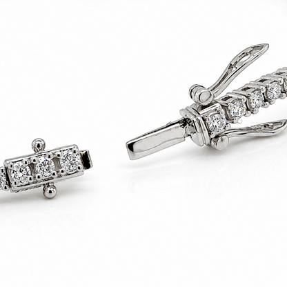 Fancy Yellow and white diamond tennis bracelet shown at 7 inch length