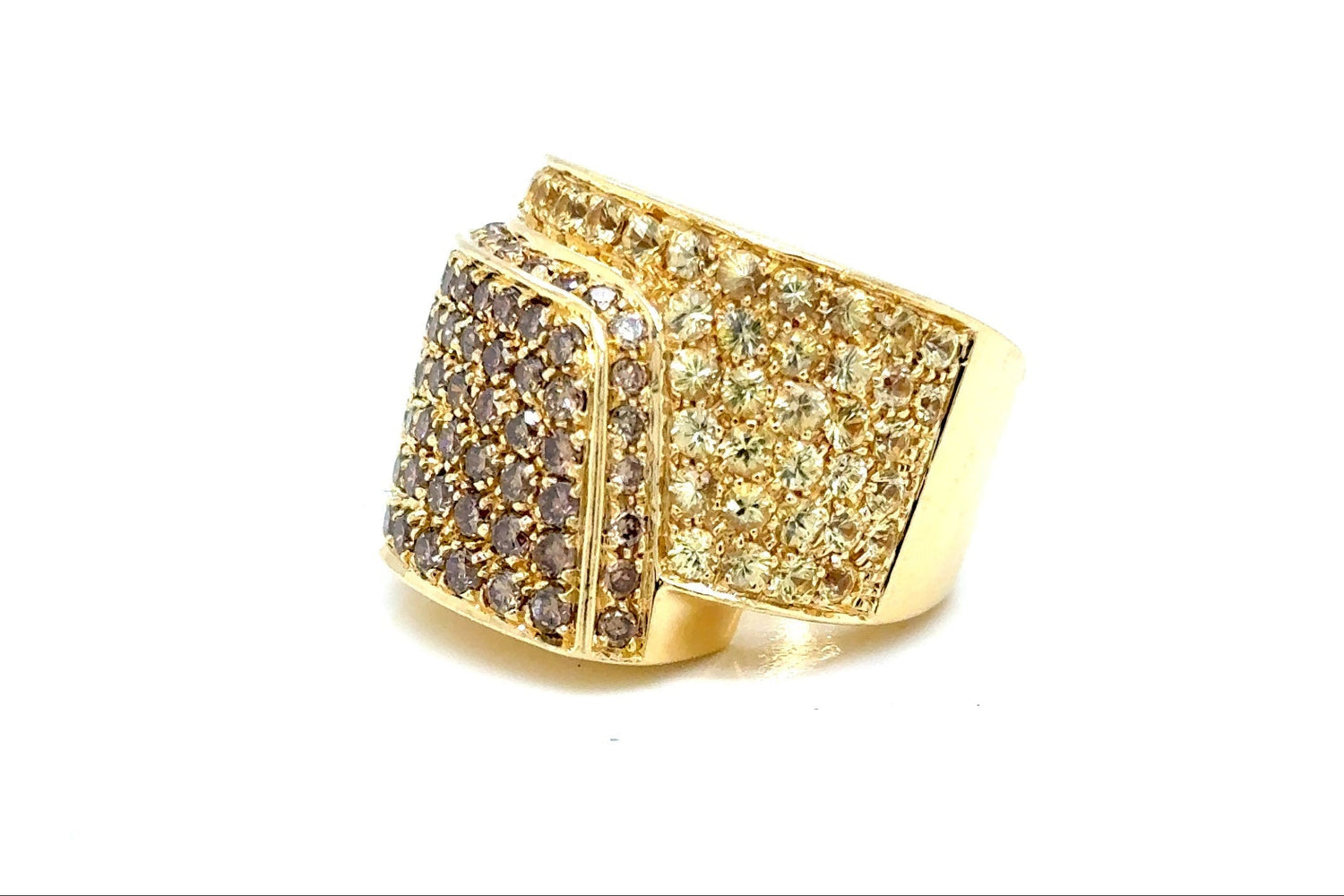 paolo piovan diamond ring in 18k yellow gold