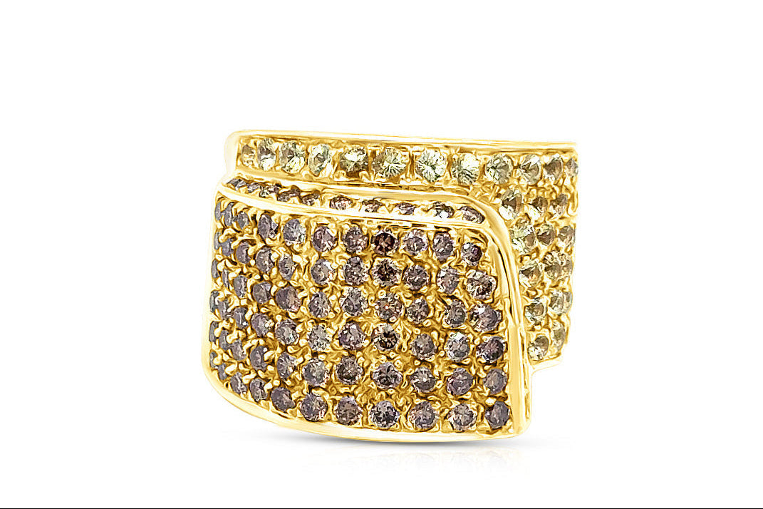 paolo piovan diamond ring in 18k yellow gold