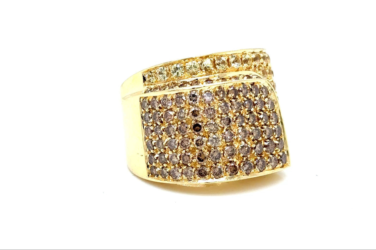 paolo piovan yellow sapphire and diamond ring in 18k yellow gold