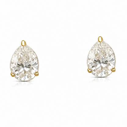 18k gold pear-shaped diamond stud earrings by Diamond Tales