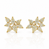 18k yellow gold cluster earrings with 14 pear-shape Fancy Yellow diamonds