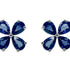 18k gold flower stud earrings composed of pear-shaped colored gemstones in a floral arrangement