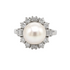 18k white gold ring with pearl and diamonds
