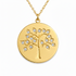 Pendant 14k Yellow Gold Tree of Life & Diamonds