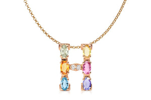 Pendant Letter H Initial 18kt Gold - Diamond Tales Fine Jewelry