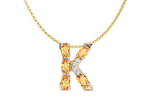 Pendant Letter K Initial 18kt Gold - Diamond Tales Fine Jewelry