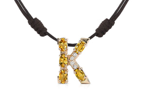 Pendant Letter K Initial 18kt Gold - Diamond Tales Fine Jewelry
