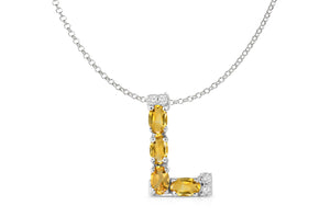 Pendant Letter L Initial 18 kt Gold - Diamond Tales Fine Jewelry