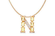 Load image into Gallery viewer, Pendant Letter N Initial 18kt Gold - Diamond Tales Fine Jewelry

