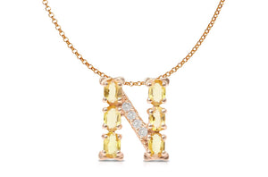 Pendant Letter N Initial 18kt Gold - Diamond Tales Fine Jewelry
