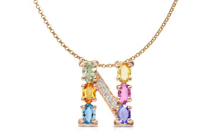 Pendant Letter N Initial 18kt Gold - Diamond Tales Fine Jewelry