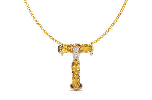 Pendant Letter T Initial 18kt Gold - Diamond Tales Fine Jewelry