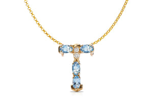Pendant Letter T Initial 18kt Gold - Diamond Tales Fine Jewelry