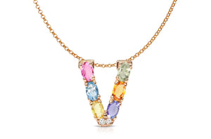 Pendant Letter V Initial 18kt Gold - Diamond Tales Fine Jewelry