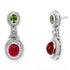 18k gold earrings with peridot, tourmaline cabochons, and diamonds by Diamond Tales