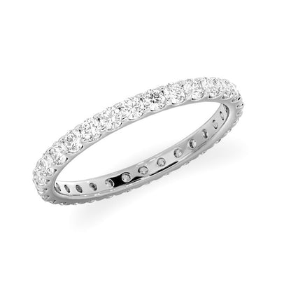 14k gold petite eternity band with small round diamond settings