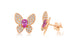 Pink sapphire and diamond butterfly earrings in 18k rose gold by Diamond Tales