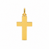 14k yellow gold plain cross pendant, 16 x 28 mm