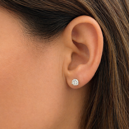 Platinum GIA natural round diamond stud earrings with 1.80 cts diamonds