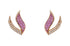 18k rose gold stud earrings with princess-cut pink sapphires and round diamond accents