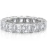 radiant cut lab diamond eternity ring in platinum with 4.96 carats total weight