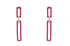 18k yellow gold drop earrings with rectangular ruby panels and diamond accents