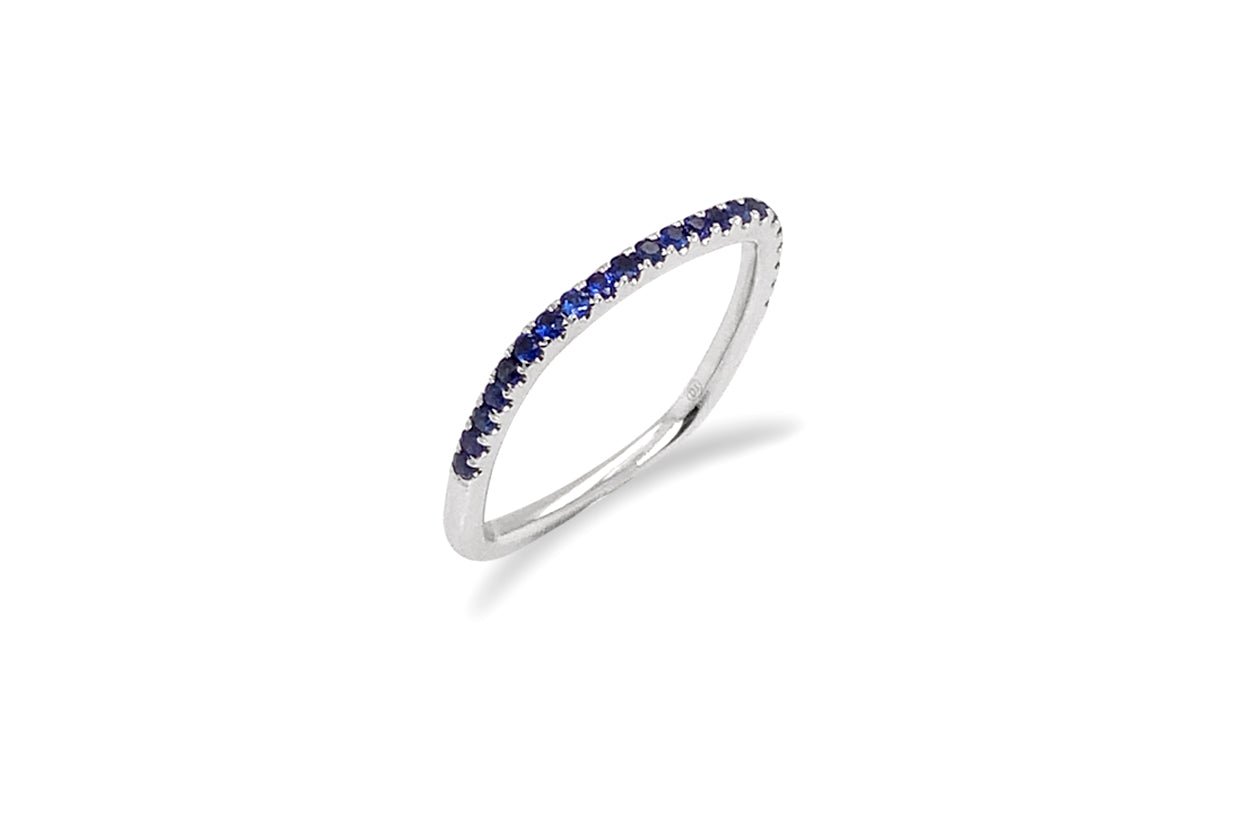 Ring 18kt Gold Half Band Mini Round Gems - Diamond Tales Fine Jewelry