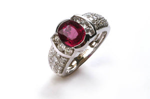 Ring Ruby 18kt White Gold - Diamond Tales Fine Jewelry