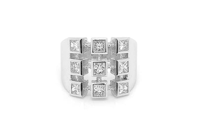 Ring White Gold &amp; Princess Cut Diamonds - Diamond Tales Fine Jewelry