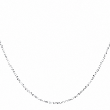 14k white gold rolo chain necklace, 18 inch adjustable