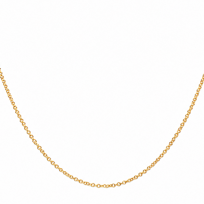 14k yellow gold rolo chain necklace, 18 inch adjustable