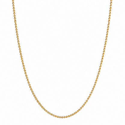 18k yellow gold rolo chain necklace, 18 inch adjustable to 16
