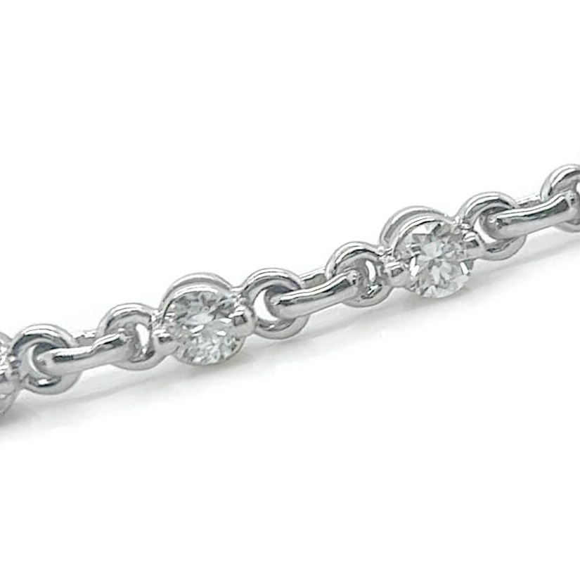 14k gold chain bracelet with round brilliant diamonds by Diamond Tales