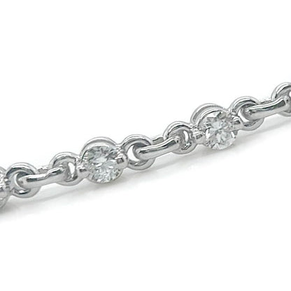 14k gold chain bracelet with round brilliant diamonds by Diamond Tales