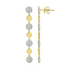 round diamond inline drop earrings in 14k gold with vertical diamond arrangement