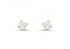 14k gold mini stud earrings with round diamonds
