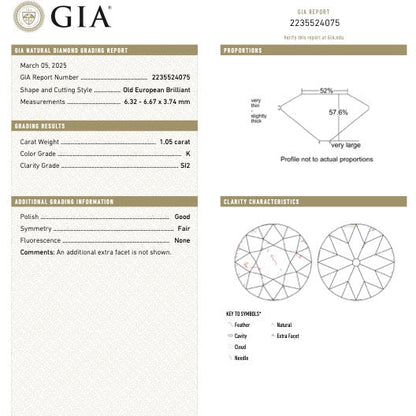18k gold ring with 1.05 cts round diamond and pavé diamonds