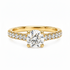 18k gold ring with 1.05 cts round diamond and pavé diamonds