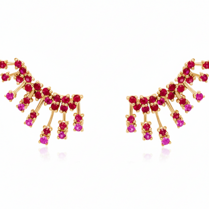 Rubies climber earrings in 14k gold – Diamond Tales