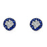 18k gold sapphire and diamond round stud earrings by Diamond Tales
